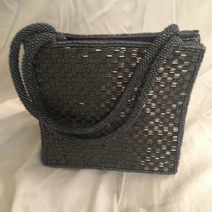 Vintage Inge Christopher grey beaded evening bag